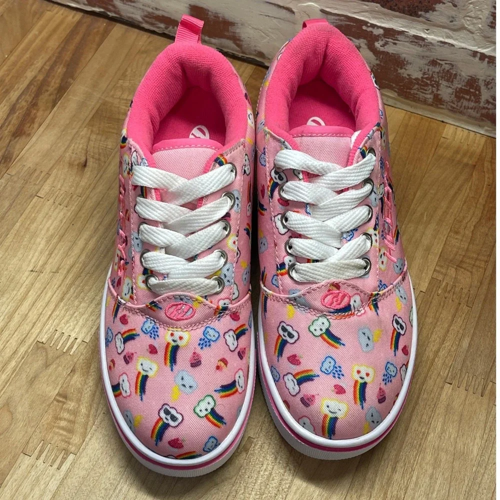 Heelys Pro 20 Prints Pink Rainbow Cloud Skate Shoes Youth Size 2 10335 NEW